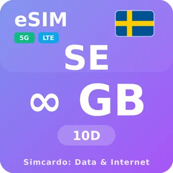SIM karta Švédsko Neomezený Mobilní Internet - eSIM 10 dní datová SIM karta (esims_UL_10D_SD_V2)
