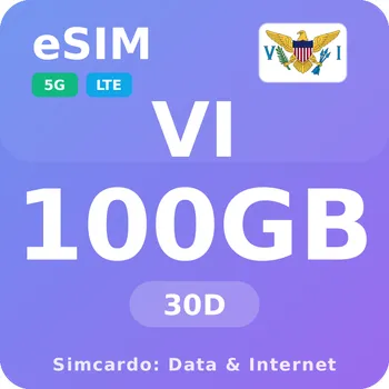 SIM karta Americké Panenské ostrovy Mobilní Internet - eSIM 100GB 30 dní datová SIM karta