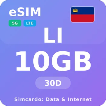 SIM karta Lichtenštejnsko Mobilní Internet - eSIM 10GB 30 dní datová SIM karta