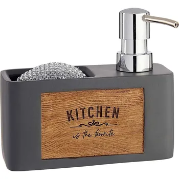 Dávkovač mýdla Dávkovač saponátu s příslušenstvím KITCHEN šedý