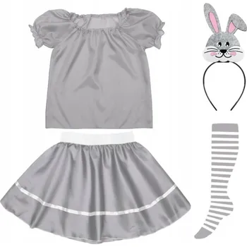 Karnevalový kostým KOSTÝM ZAJÍČEK SUKNĚ ČELENKA 134-140 5el