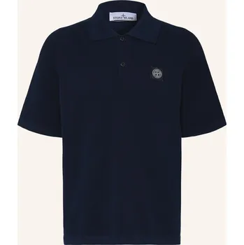 Pánská košile Stone Island Pánské Pletené Polo Tričko Loose Fit, tmavě...