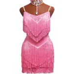 Profesionální latino šaty Valentina růžové - dívčí a dámské velikosti Světle růžová 130