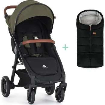 Kočárek pro psa PETITE&MARS Kočárek sportovní Street2 RWS Oak Mature Olive + PETITE&MARS fusak Jibot