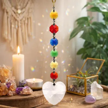 Lapač snů Feng Shui čakrový lapač sluneční energie -Srdce
