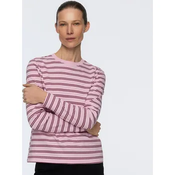 Dámské tričko Reserved - Tričko s&nbsp;vysokým podílem mercerované bavlny a&nbsp;dlouhými rukávy - pastelově růžová - 9467H-03X - 9467H-03X-XXL