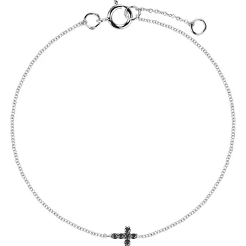 Náramek Náramek s černými diamanty Shiny Cross