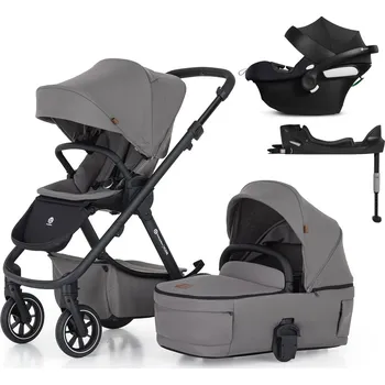 Kočárek pro psa PETITE&MARS SET Kočárek 4v1 ICON Dove Grey LITE RWS + CBX By CYBEX Aton B2 i-Size
