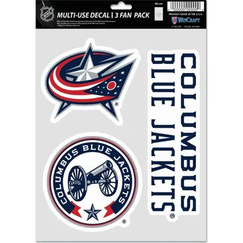 Kšiltovka WinCraft Samolepky Columbus Blue Jackets WinCraft NHL Multi Use 3 Fan Pack