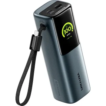 Powerbanka Vention 20000mAh Power Bank (USB-C + USB-C/USB-C/USB-A) 165W Gray TFT Display Type