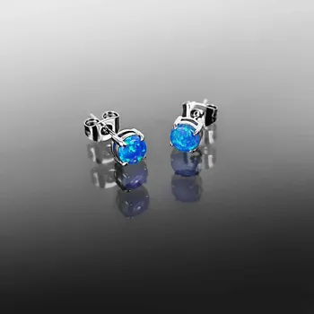Náušnice Náušnice z chirurgické oceli s modrým opálem č. 1641
