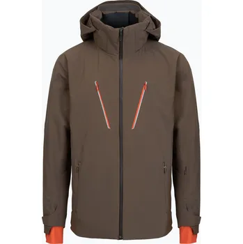 Pánská lyžařská bunda Descente Caden přes rameno hnědá