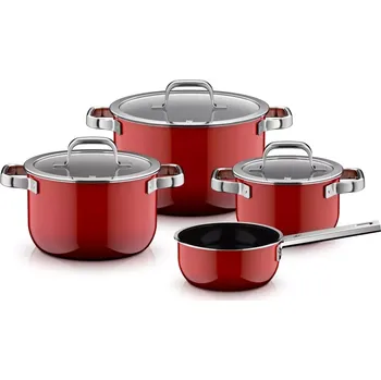 Hrnec Sada hrnců WMF FUSIONTEC Mineral Pro 4 ks červená