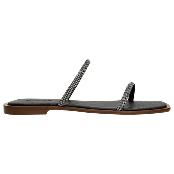 Dámské žabky Černé Ploché Žabky Zdobené Krystalky Wojas 7413011 40