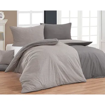 Povlečení Povlečení Matějovský DELHI, oválky, šedozelené, bavlna hladká, 140x200cm + 70x90cm