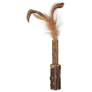 Hračka pro kočku Hračka Magic Cat Natural Fun dřívko s přírodními pírky 15cm