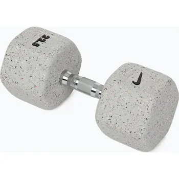 Pogumovaná činka Nike Strength Grind Hex Dumbbell 22,5 kg wolf grey
