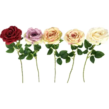 umělá květina Růže rozkvetlá jednohlavá 50 cm