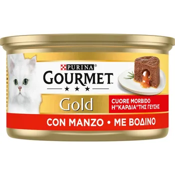 48x85 g Gourmet Gold Melting Core hovězí konzervy pro kočky