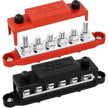 *Rozvodná svorkovnice Busbar DaierTek 6x M8 12V – 6 vývodů + ochranný kryt Max 300V AC, 48V DC,275A (DC) kladný a záporný rozvodný blok (Praktická rozvodná svorkovnice od značky DaierTek je ideálním řešením pro bezpečné a přehledné rozdělení napájení ve)