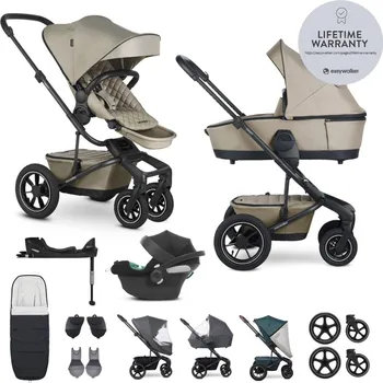 Kočárek pro psa EASYWALKER SET Kočárek 4v1 Harvey⁵ Premium Pearl Taupe XXL AIR + CYBEX Aton B2 i-Size