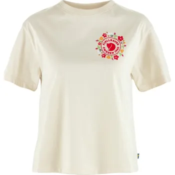 Dámská móda tričko dámské bavlněné FJÄLLRÄVEN Fjällblomster Logo T-shirt W Chalk White - XXS