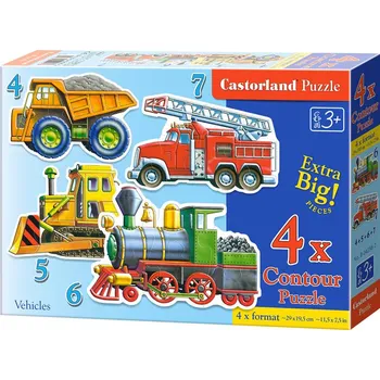 Puzzle Puzzle Castorland Dopravní prostředky, 4 + 5 + 6 + 7 dílky