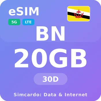 SIM karta Brunej Mobilní Internet - eSIM 20GB 30 dní datová SIM karta