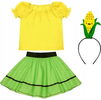 Karnevalový kostým KOSTÝM KUKUŘICE PŘEVLEK ZELENINA 98-110 4 díly