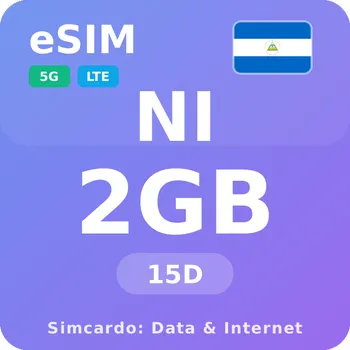 SIM karta Nikaragua Mobilní Internet - eSIM 2GB 15 dní datová SIM karta
