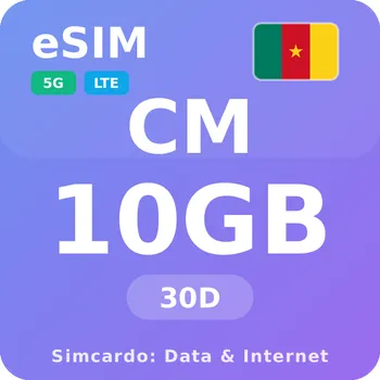 SIM karta Kamerun Mobilní Internet - eSIM 10GB 30 dní datová SIM karta