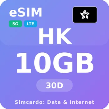 SIM karta Hongkong Mobilní Internet - eSIM 10GB 30 dní datová SIM karta