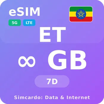 SIM karta Etiopie Neomezený Mobilní Internet - eSIM 7 dní datová SIM karta (esims_ULE_7D_ES_V2)