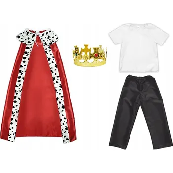 Karnevalový kostým KOSTÝM KRÁL MONARCHA ČERVENÝ 98-110 4 dílků