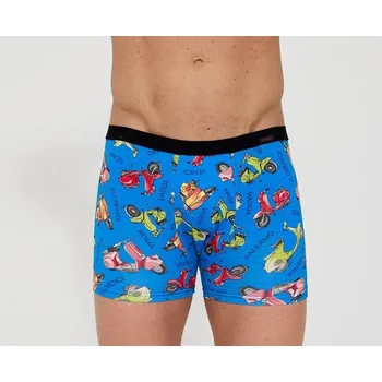 Pánské spodní prádlo Boxerky Cornette Tattoo 280/253 "Vespa" Barva: Modrá, Velikost: 2XL