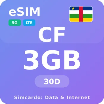 SIM karta Středoafrická republika Mobilní Internet - eSIM 3GB 30 dní datová SIM karta