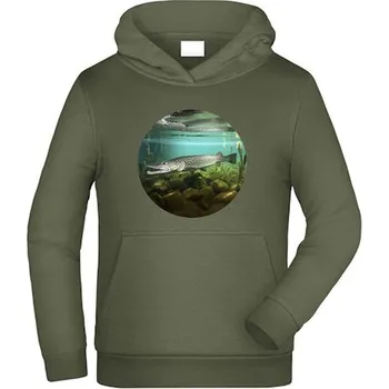 Rybářské oblečení Rybářská Mikina dětská Štika barevná Velikost: 13-14let/164cm