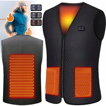 Pánská vesta VYHŘÍVANÁ VESTA USB PÁNSKÁ ELEKTRICKÁ BUNDA BEZ RUKÁVŮ TEPLÁ