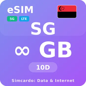 SIM karta Singapur Neomezený Mobilní Internet - eSIM 10 dní datová SIM karta (esims_ULE_10D_SE_V2)