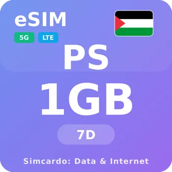 SIM karta Palestina Mobilní Internet - eSIM 1GB 7 dní datová SIM karta