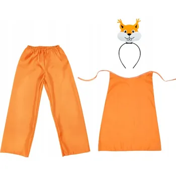 Karnevalový kostým KOSTÝM VEVERKA KALHOTY HALENKA ČELENKA 98-110 4 díly