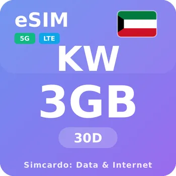SIM karta Kuvajt Mobilní Internet - eSIM 3GB 30 dní datová SIM karta