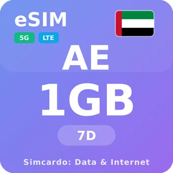 SIM karta Spojené arabské emiráty Mobilní Internet - eSIM 1GB 7 dní datová SIM karta