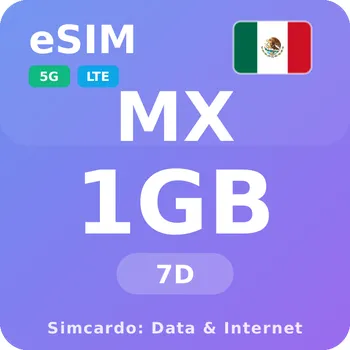 SIM karta Mexiko Mobilní Internet - eSIM 1GB 7 dní datová SIM karta