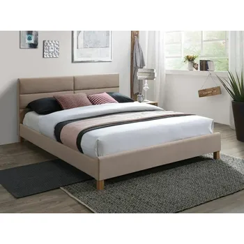 Postel Dvoulůžková čalouněná postel Sierra 160x200 béžová