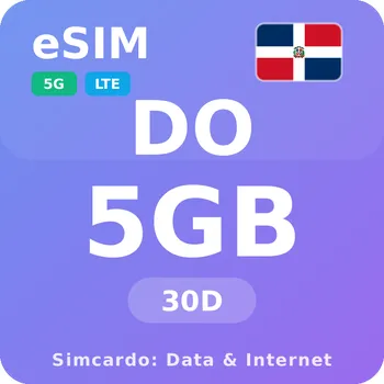 SIM karta Dominikánská republika Mobilní Internet - eSIM 5GB 30 dní datová SIM karta