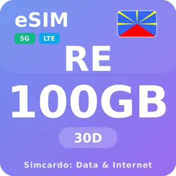 SIM karta Réunion Mobilní Internet - eSIM 100GB 30 dní datová SIM karta