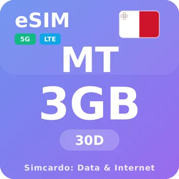 SIM karta Malta Mobilní Internet - eSIM 3GB 30 dní datová SIM karta
