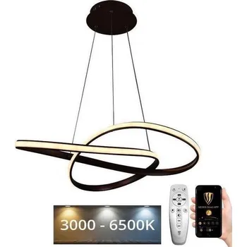 Brilagi-LED Stmívatelný lustr na lanku COSMOWAVE LED/70W/230V 3000-6500K hněd+DO