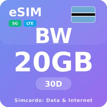 SIM karta Botswana Mobilní Internet - eSIM 20GB 30 dní datová SIM karta